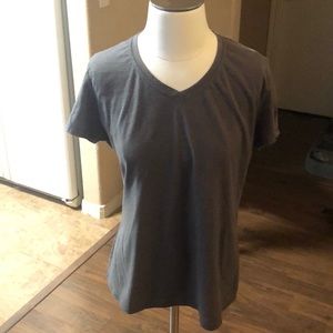 Champion Gray V-Neck Tee - Large